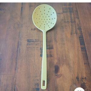 Vintage Melamine Yellow Skimmer Spoon, Utensil 15"